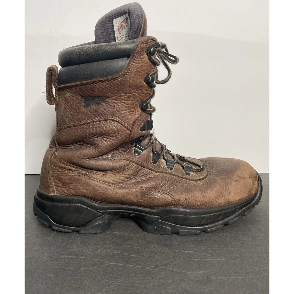 Red Wing Shoes Brown Leather Waterproof Thinsulate Steel Toe Work Boots Men 8.5D